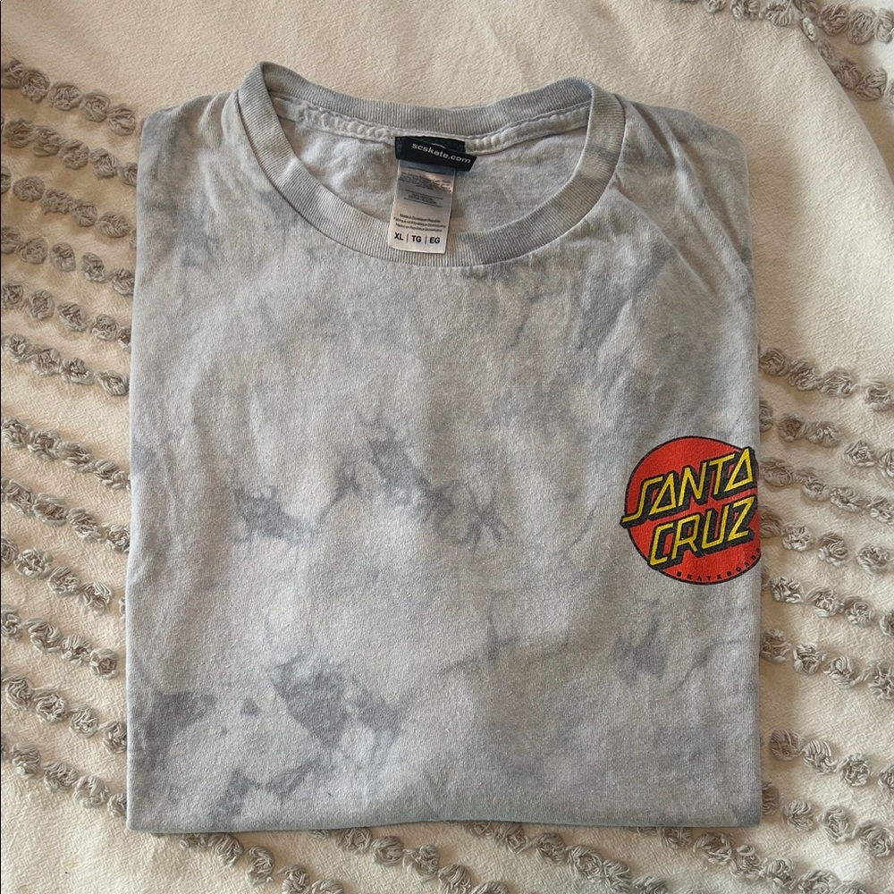 Santa Cruz Skateboards Gray Marble Tie Dye Tee